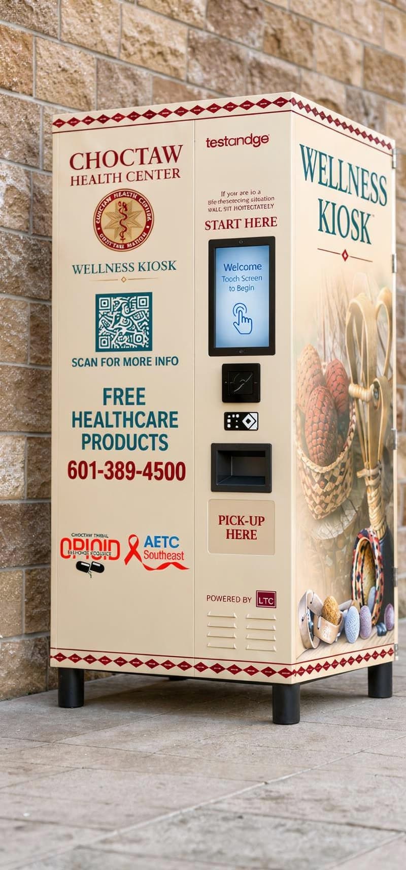 Choctaw Health Center Wellness Kiosk located outside the Emergency Room